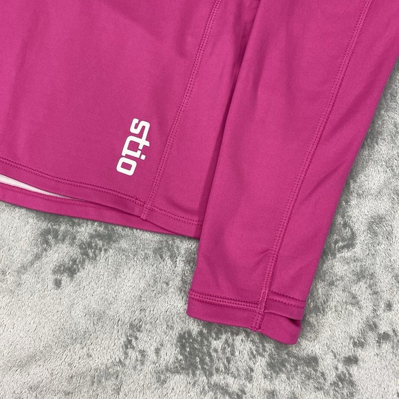 Stio Pullover Womens Sz M Pink Fremont Stretch Fleece 1/2 Half Zip Shirt Hiking - Picture 2 of 14
